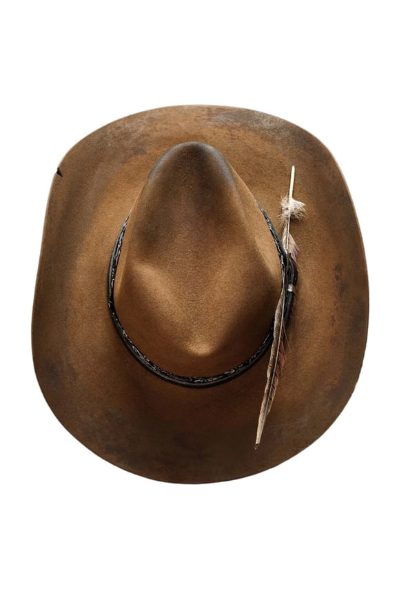 Distress Wool Hat for Masquerades Party Gentleman Dress Up Hat with Belt Adult Carnivals Party Cool Fedoras Hat Photo Hat