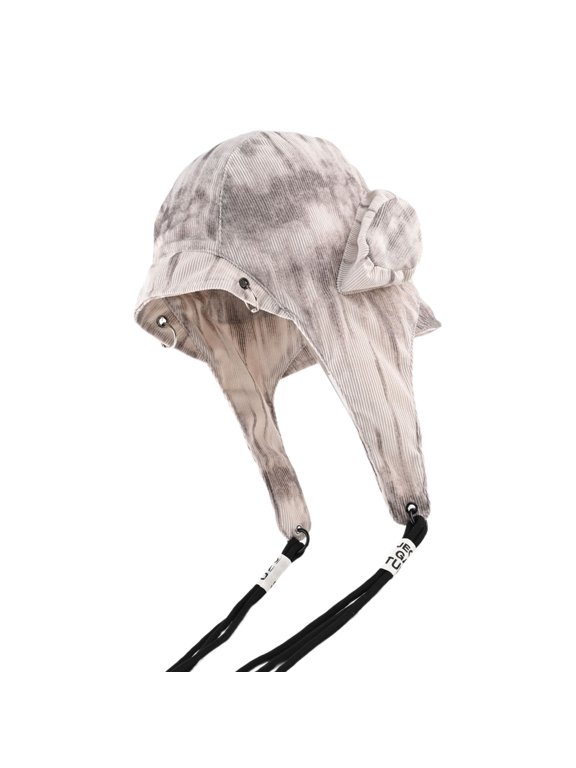 Distressed Color Pullover Hat With Decorative Metal Rings For Women Street Wear