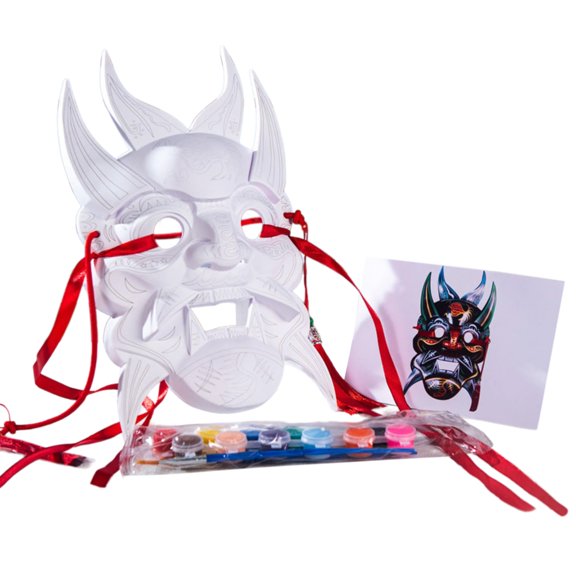 lanema Diy Art Blank Paintable Paper Plain White Nuo Operas Blank Hand Painted Face Set for Crafting