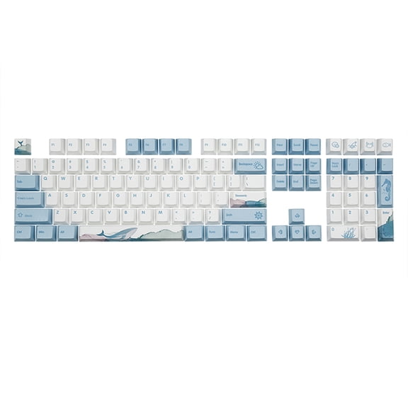lanema Dolphin Theme Keycaps 110 Cherry Keys PBT Keycaps Mechanical Keycap Full Set