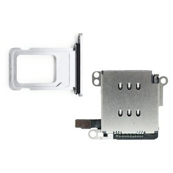 AOOOWER Dual Sim Card Reader Flex Cable + Sim Card Tray Slot Holder for phone XR