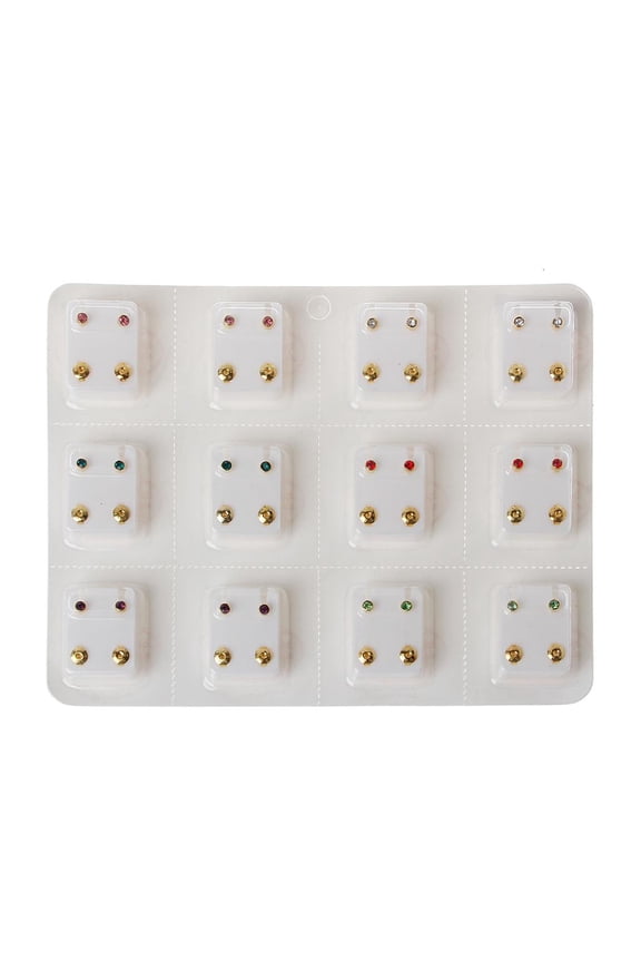 Ear Piercing Earrings Silver Stainless 3/5mm Clear CZ Studs Tragus Cartilage Piercing Jewelry