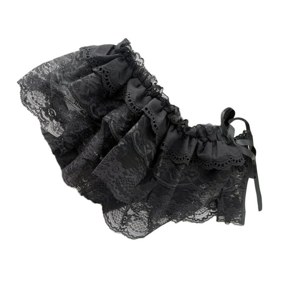 lanema Elastic Waist Mini Skirt Ruffled Tiered Lace Tulle Shirt Extenders Apron Skirt