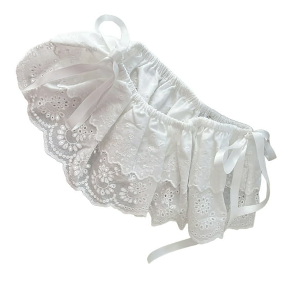 lanema Elastic Waist Mini Skirt Ruffled Tiered Lace Tulle Shirt Extenders Apron Skirt