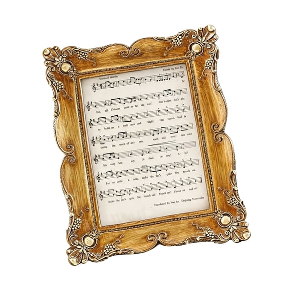 lanema Elegant Gold Ornate Resin Photo Frame Wedding Tabletop and Wall Hanging Decors