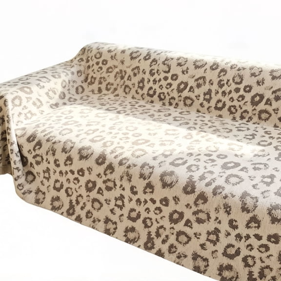 lanema Elegant Leopard Sofa Slipcover Washable Antislid Tassels Furniture Protector