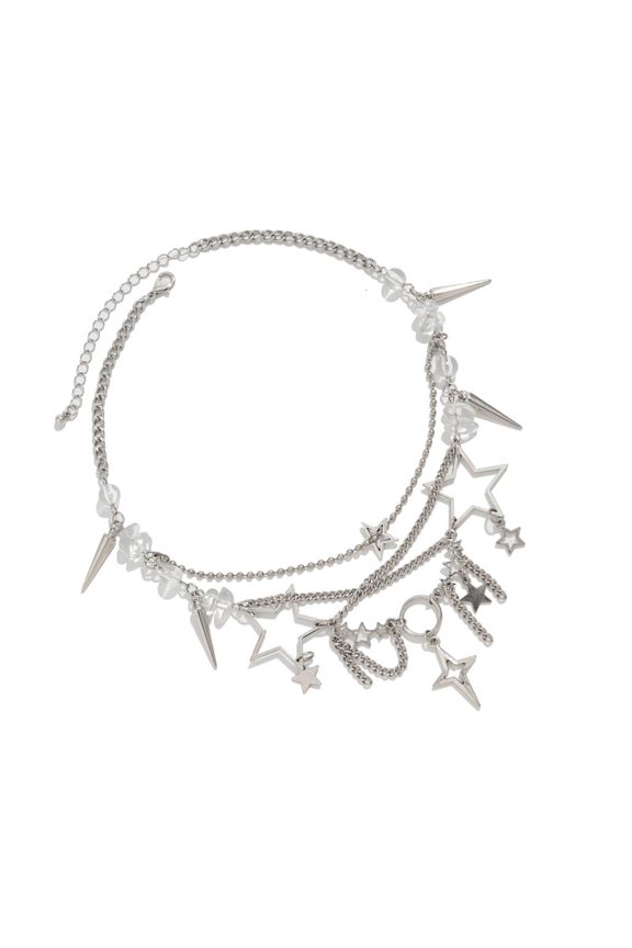 Elegant Multitier Necklace Highlighting A Modern Star Accent Jewelry Accessory