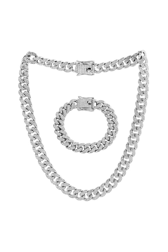 Elegant Necklace Sparkling Full Rhinestones Bracelet Alloy Texture Suitable for Evening Parties and Everyday Charm