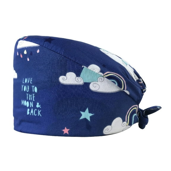 lanema Elegant Print Hat Doctor Hat Cotton Sweatband Hat Unisex Scrub Hospital Hat for Healthcare Workers