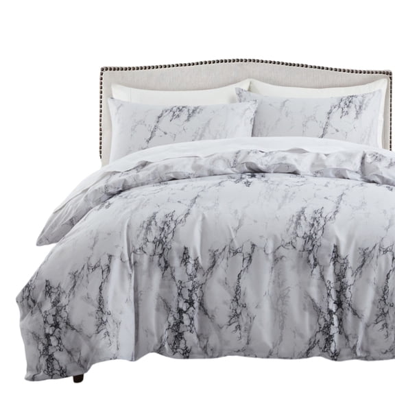 lanema Elegant Snow Pattern 3 Part Bedding Set Soft Polyester Ventilated Low Maintenance