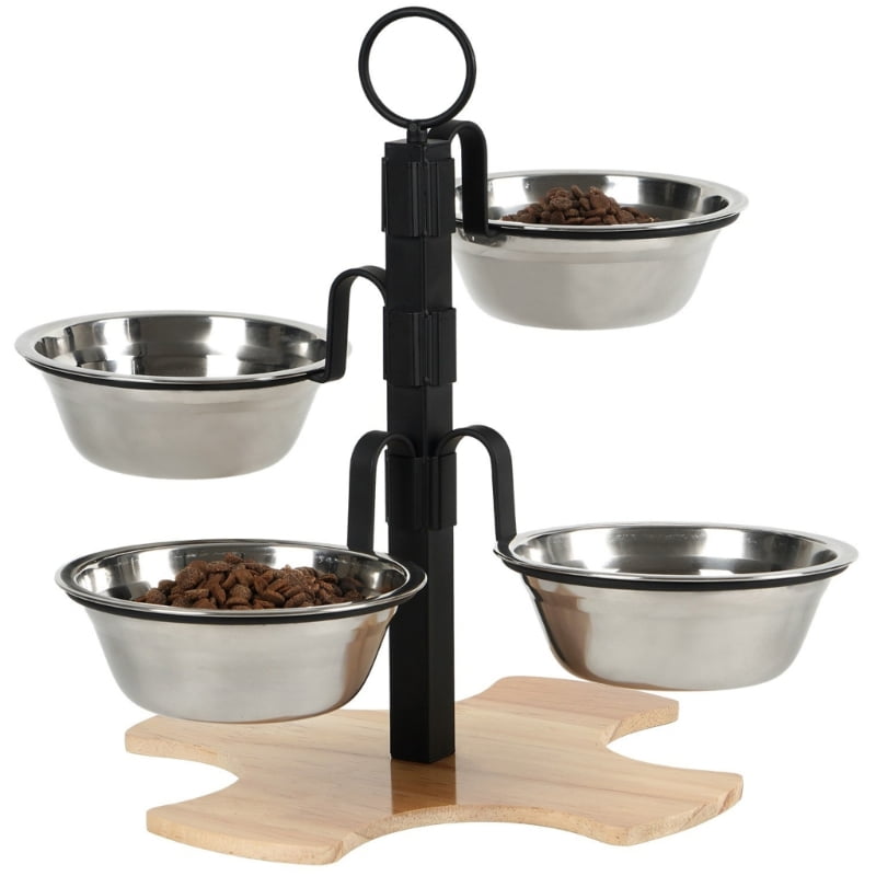 lanema Elevated Pet Feeding Station Proof For Comfortable Dog Dining Feeding Bowl Adjustable Heights