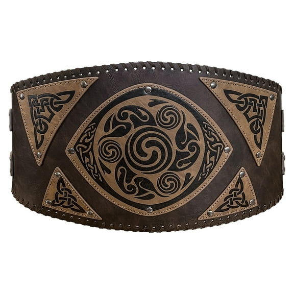lanema Embossed Waistbelt Medieval PU Belt Waistwrap Cosplay Dress Up Belt