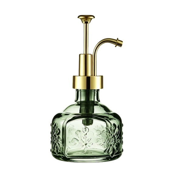 lanema Embossing Flower Pattern Glass Liquid Soap Container Lotion Holder Bottle With Smooth Pump Design For Home Bathroom
