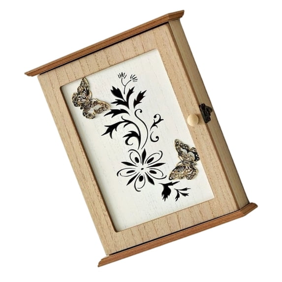 lanema Entryway Key Storage Box Wall Mounted Wood Dustproof Hook Organizers