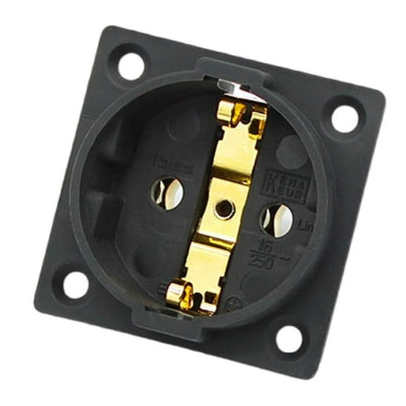 lanema European Standard Power Socket Panel Gold or Rhodium Plated Copper Panel Mount
