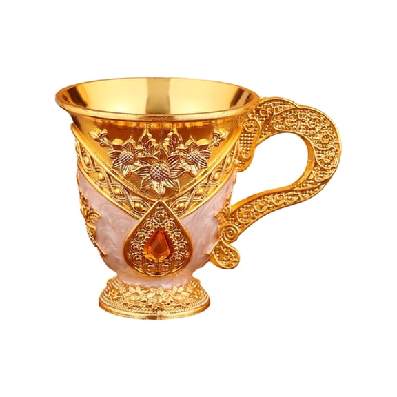 lanema Fashion Creative Metal White Wine Cup Alloy Pattern Retro Embossed Shot Glass