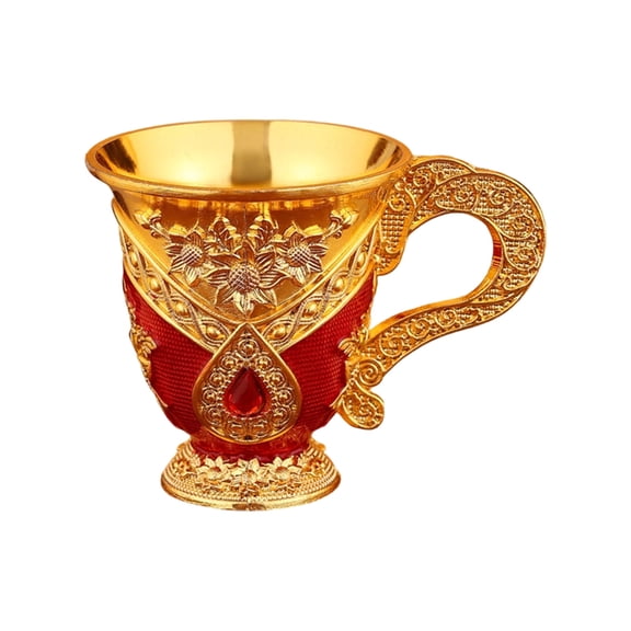 lanema Fashion Creative Metal White Wine Cup Alloy Pattern Retro Embossed Shot Glass