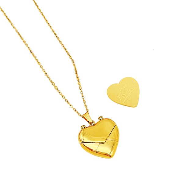 lanema Fashionable Engravable Heart Envelope Locket Necklace Adjustable Length Choker Handmade Collarbone Chain Accessories