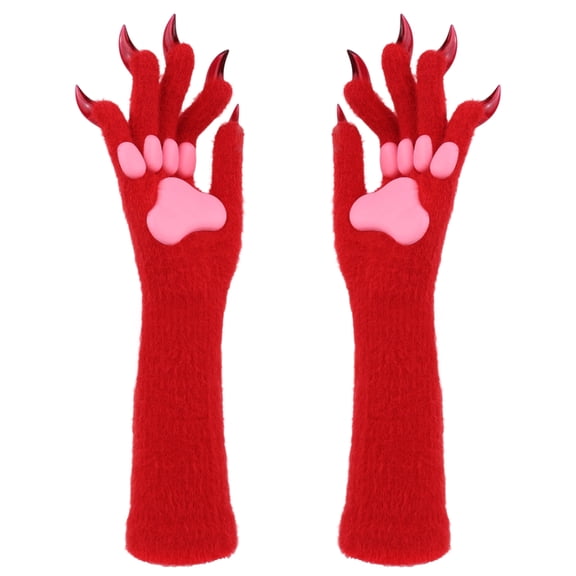 lanema Fashionable Faux Fursuit Nails Mittens Soft Gloves 8 Colors Variants Perfect for Themed Event