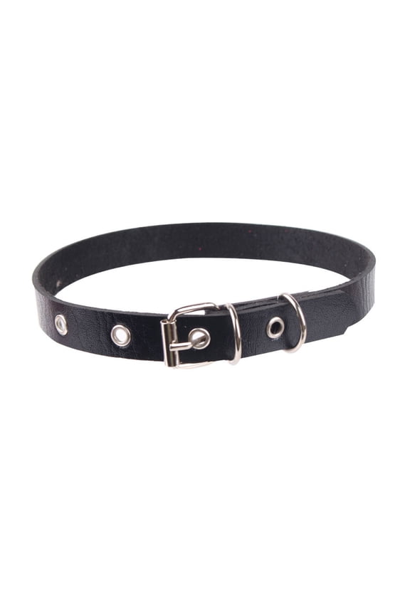 Fashionable Gothic Rock Choker Necklace PU Leather Cosplay Punk Neckchain For Everyday Adjustable Neck Belt