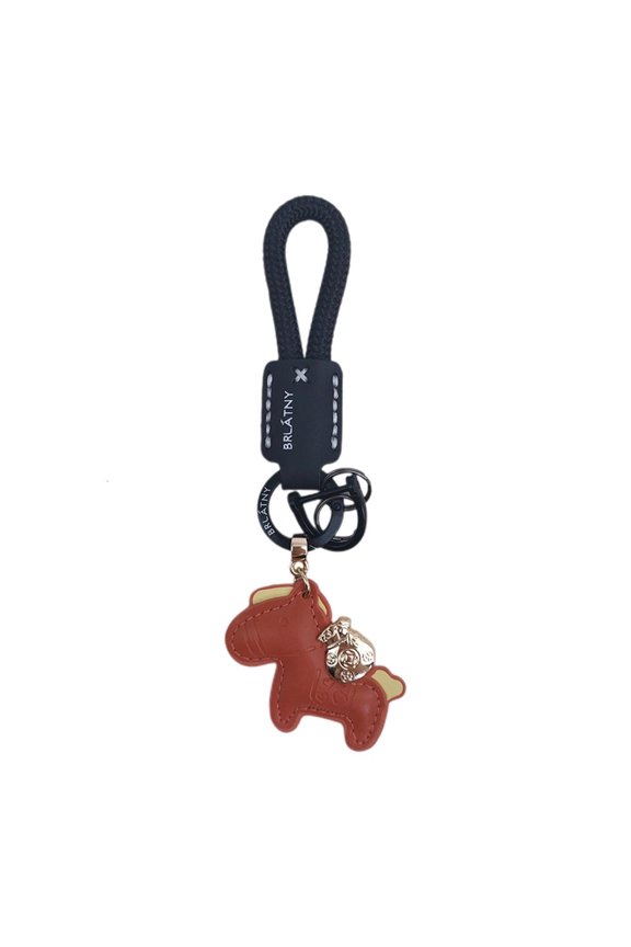 Fashionable Leather Keychain Horse Pendant Keyring Backpack Pendant Daily Use Key Holder for Gifting and Personals Use