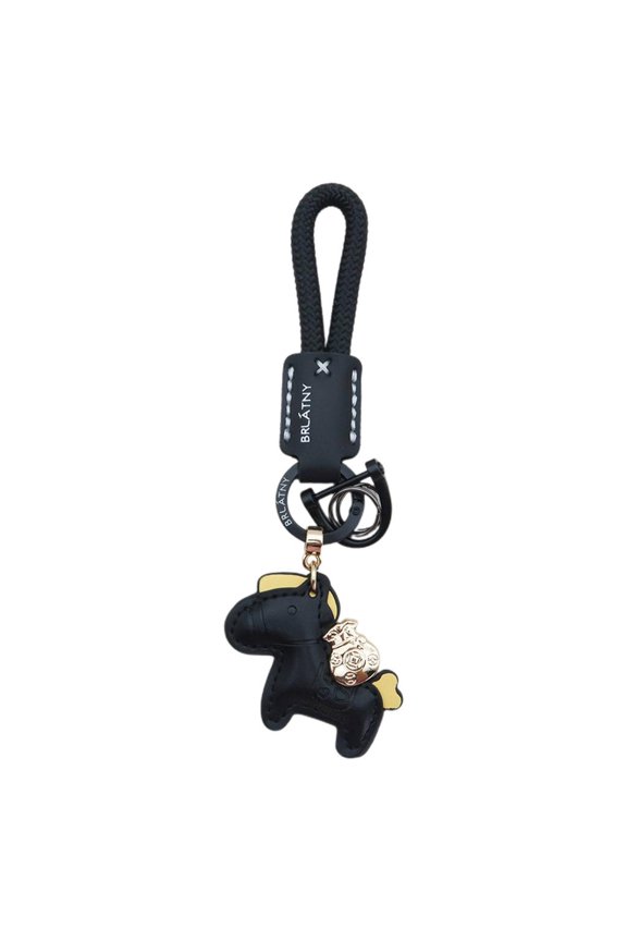 Fashionable Leather Keychain Horse Pendant Keyring Backpack Pendant Daily Use Key Holder for Gifting and Personals Use