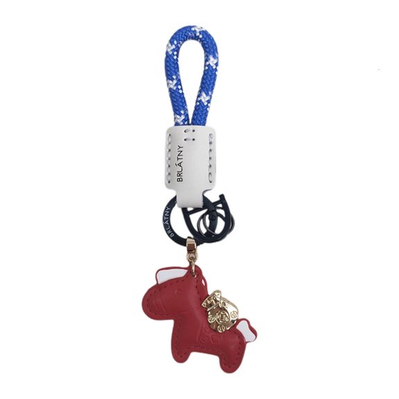 lanema Fashionable Leather Keychain Horse Pendant Keyring Backpack Pendant Daily Use Key Holder for Gifting and Personals Use