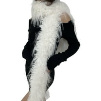lanema Faux Furs Scarf Winter Warm Neck Wrap Furry Collar Scarf for Office Daily Wear