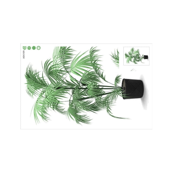 lanema Faux Green Plant Wall Decal 3D Potted Plant Bonsais Sticker For Interior Decors