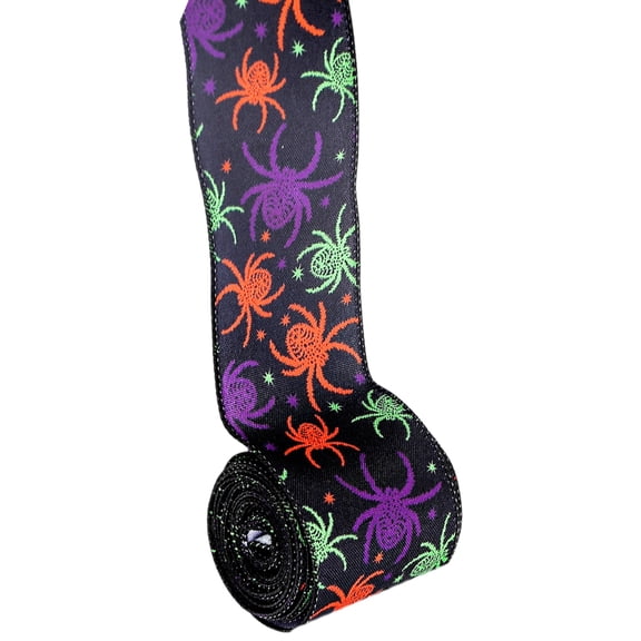 lanema Festival Craft Ribbon Wide 2.5inch Wire Edged Wreath Crafting Ribbon