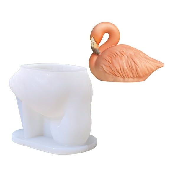 lanema Flamingo Silicone Candle Molds for Candle Soap Gypsum Decoration Fondant Silicone Molds for Chocolate Candy Baking