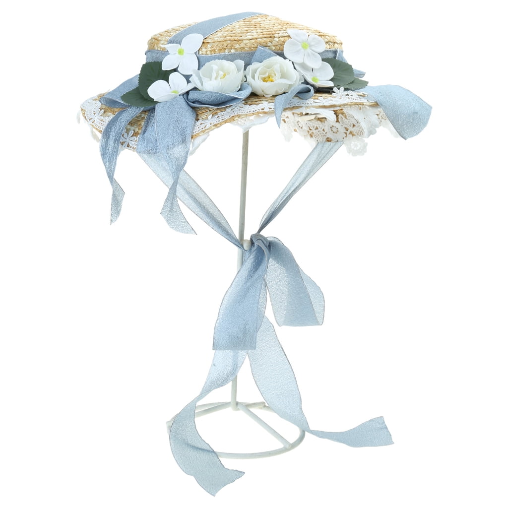 lanema Flat Bonnet Women Flat Hat Sunshades Flower Hat Handmade Bonnet Hat for Spring