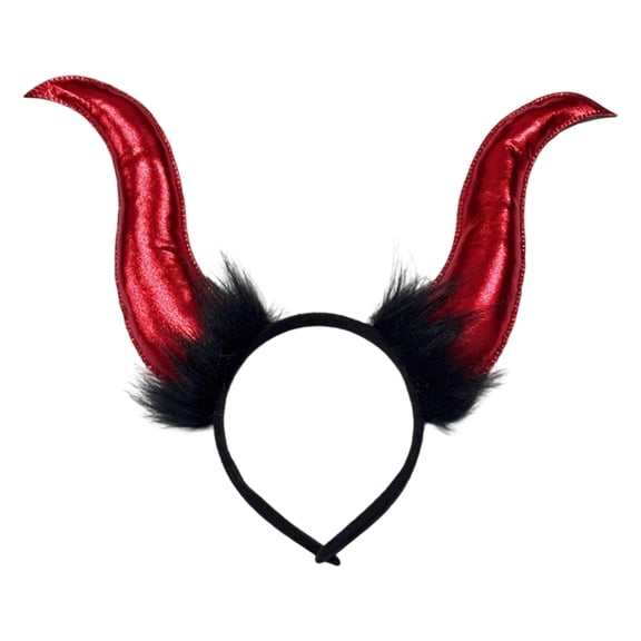 lanema Flexible Devil Horn Headgear Theme Costume Party Hairband For Adults Cloth Horn Hair Band Gentle On Skin Daily Use Headwear For Most Ages