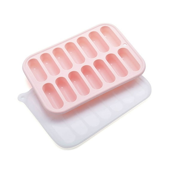 lanema Flexible Silicone Ice Cubes Tray With Lid 14 Cavity Leak Proof Mold For Sausage Candy