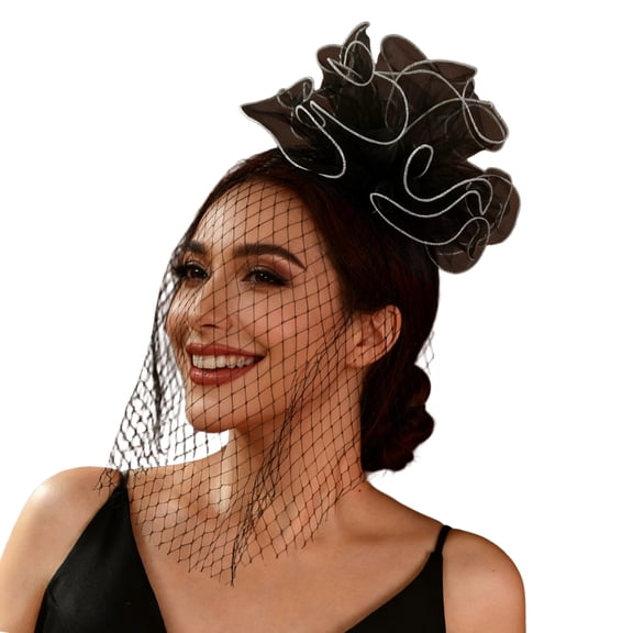 lanema Flower Veil Headwear Fascinator Hat Styling Accessory For Women Evening Party