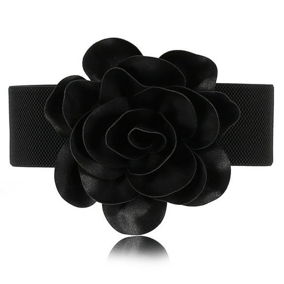 lanema Flower Waist Belt Dress Waistband Flower Elastic Belt Flower Decorative Belt