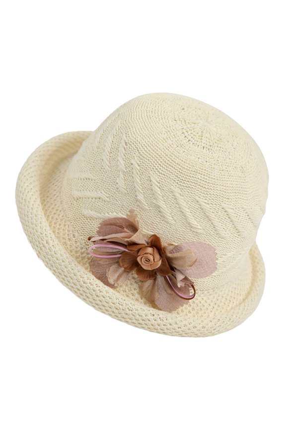 Flower Wide Brimmed Bucket Hat Sun Protection Lightweight Foldable For Outdoor