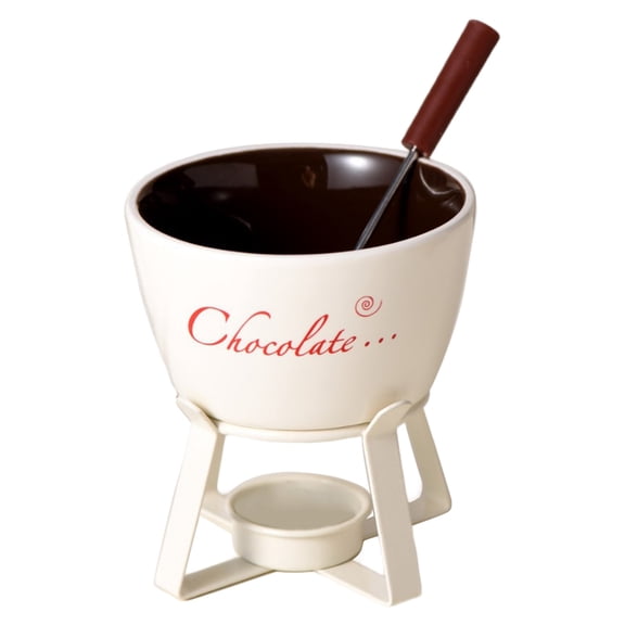 lanema Fondue Pots Set for Chocolate,Cheese,Candy Mini Ceramic Fondue Pots with Fork