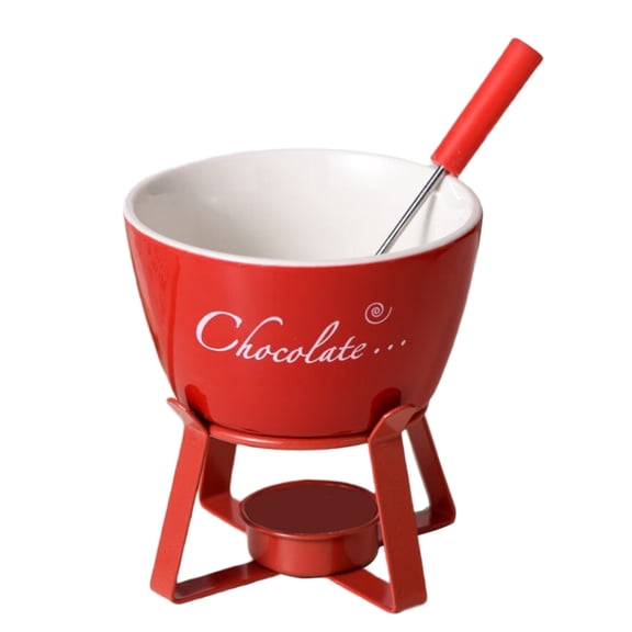lanema Fondue Pots Set for Chocolate,Cheese,Candy Mini Ceramic Fondue Pots with Fork