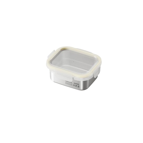 lanema Food Dish Storage Container Metal Lunch Prep Case with Clear Locking Lid for Portion Packing and Refrigerator Shelf Storage