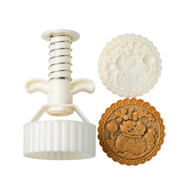 lanema Food Grade ABS Mooncakes Molds with Festival Pattern Baking Utensils 2 Size Option