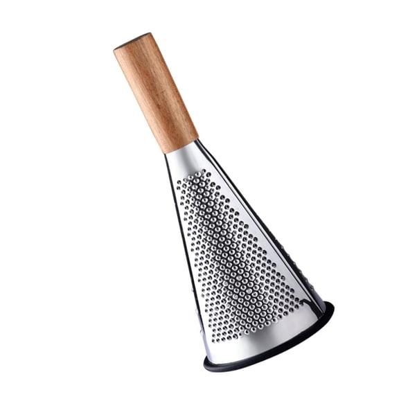lanema Food Grade Stainless Steels Cone Shaped Grater For Carrots Potatoes Cheese Shaver With Comfortable Wooden Handle