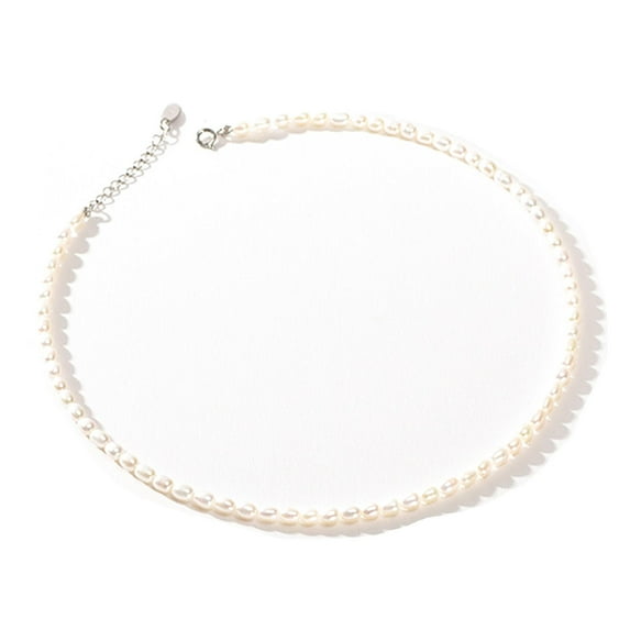 lanema Freshwater Small Pearl Necklace Women's All-match Oval Beads Clavicle Chain Design Fashion Necklace