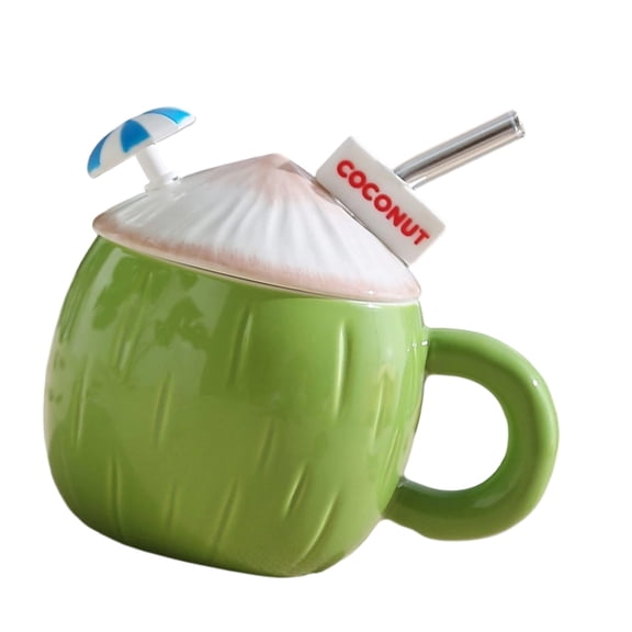 lanema Fun Ceramic Mug Coconuts Shape 500ML Capacity Drinking Cup Suitable for Juices