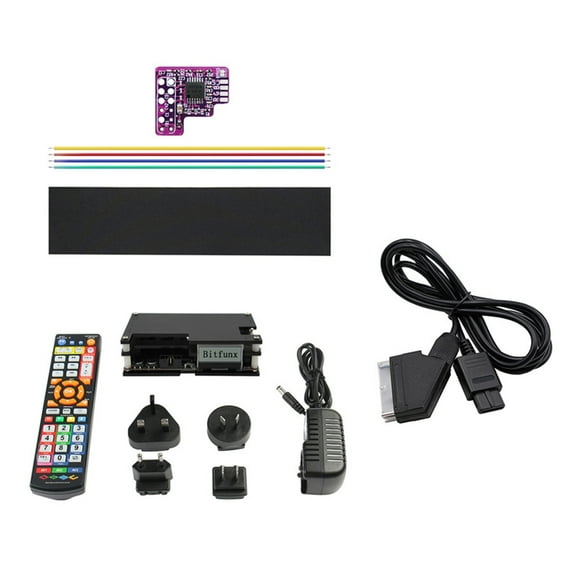 lanema Gaming Accessories THS7374 Amplifier Mod Kit for N64 NTSC to RGB Output Module RGB Mod Chip with OSSC Kit & Scart Cable
