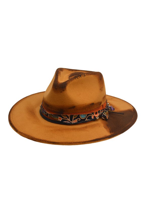 Gentleman Fedoras Hat Magicians Carnivals Adult Comfort Hat Distressed Hat