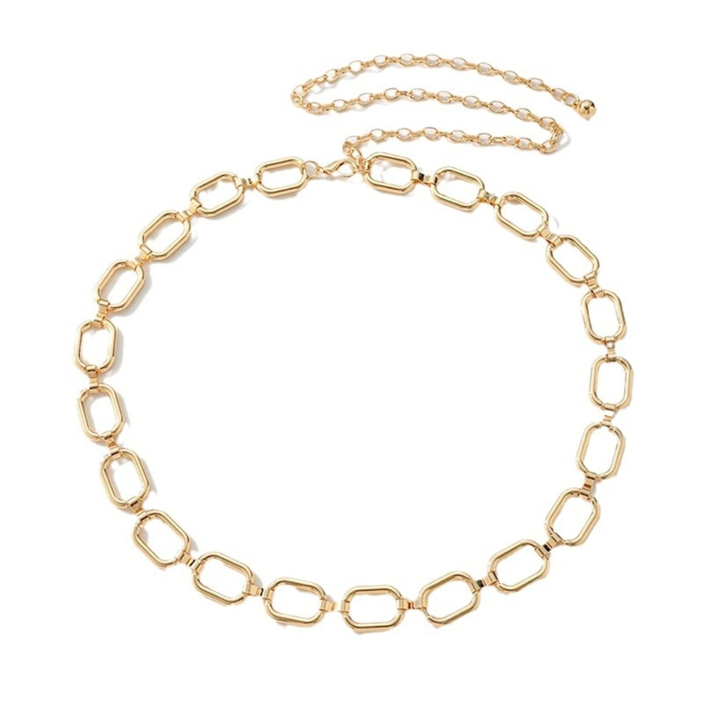 Gold Oval Link Belt Necklace - Women Accessories Oval Chain Belt – edikted main image 4