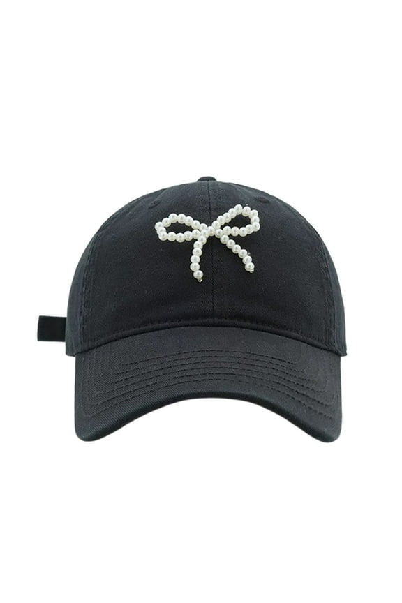 Girl Pearl Bow Baseball Hat Pearl Bow Sports Hat for Summer Spring Breathable Hat for Adults Casual Sport