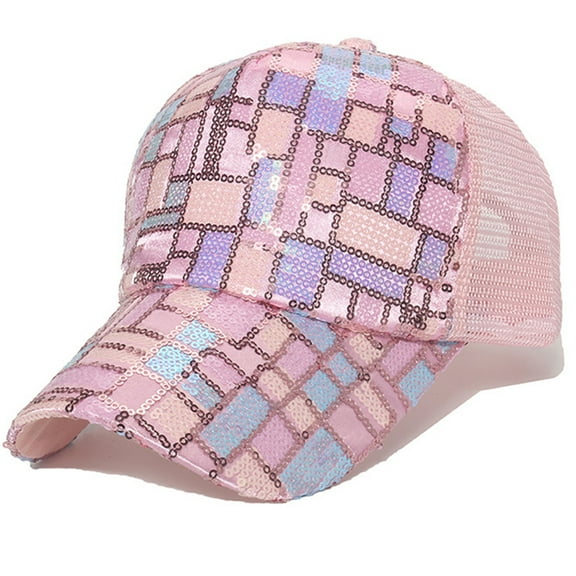 lanema Girls Boys Fashion Casual Baseball Cap Sequins Polyester Fiber Breathable Hat