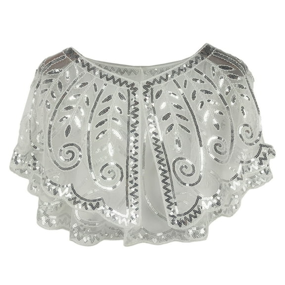 lanema Glittering Party Ponchos Embellished Tulle Wrap Shawl Mesh Shawl Beaded Styles